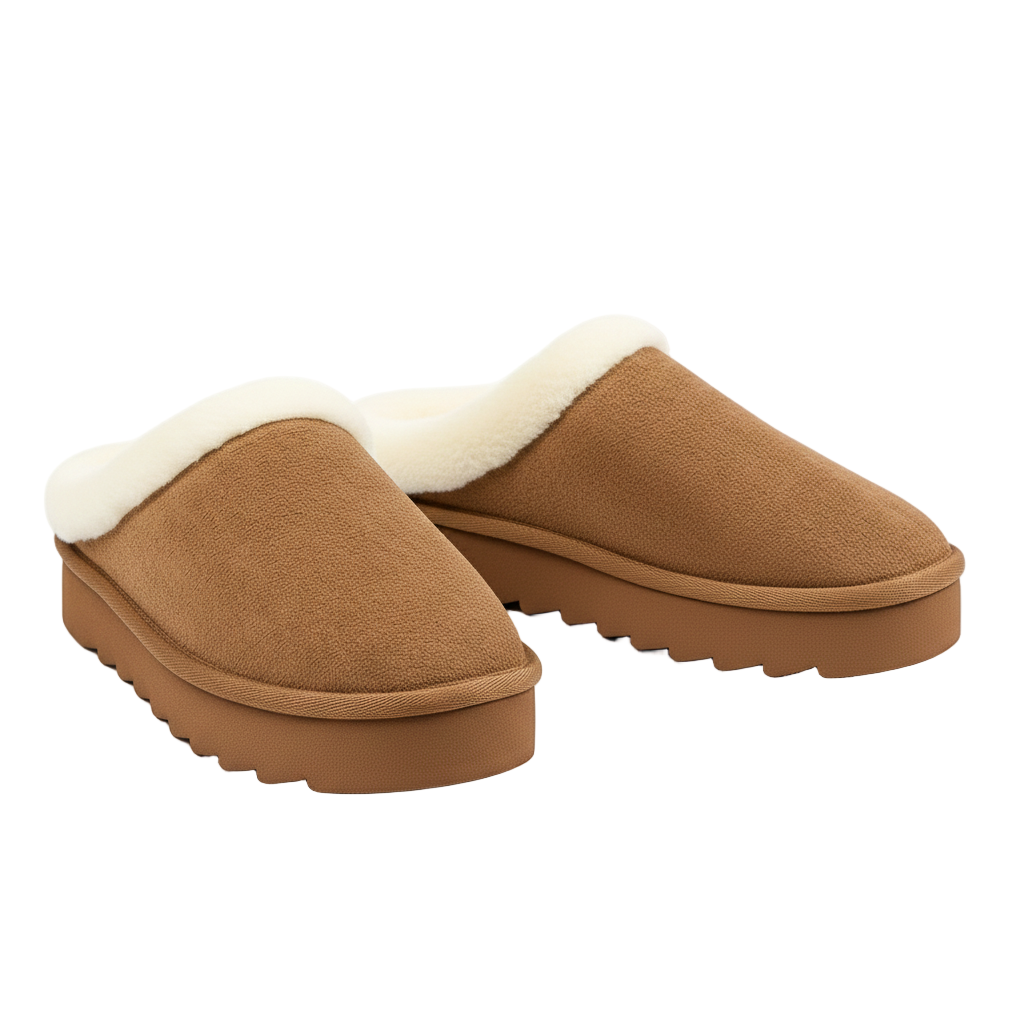 Chaussons Mules de Luxe à Doublure Peluche