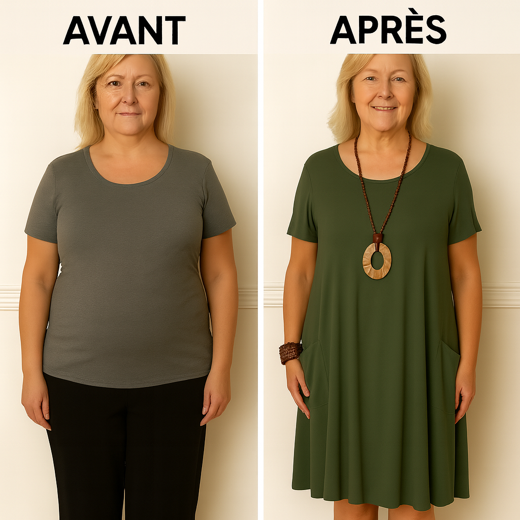 Robe fluide avec une couverture subtile du ventre