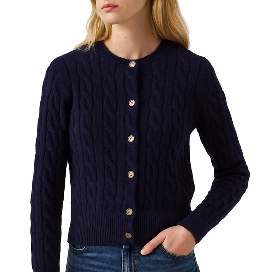 Cardigan en maille torsadée