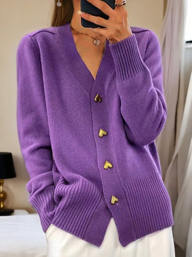 Cardigan aux Boutons Cœur